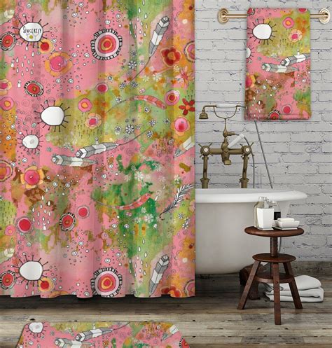 pink boho shower curtain|boho shower curtain with tassels.